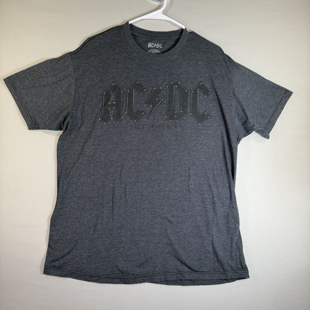 AC/DC T-Shirt Mens XLarge Charcoal Grey Excellent Back In Black Graphic Tee